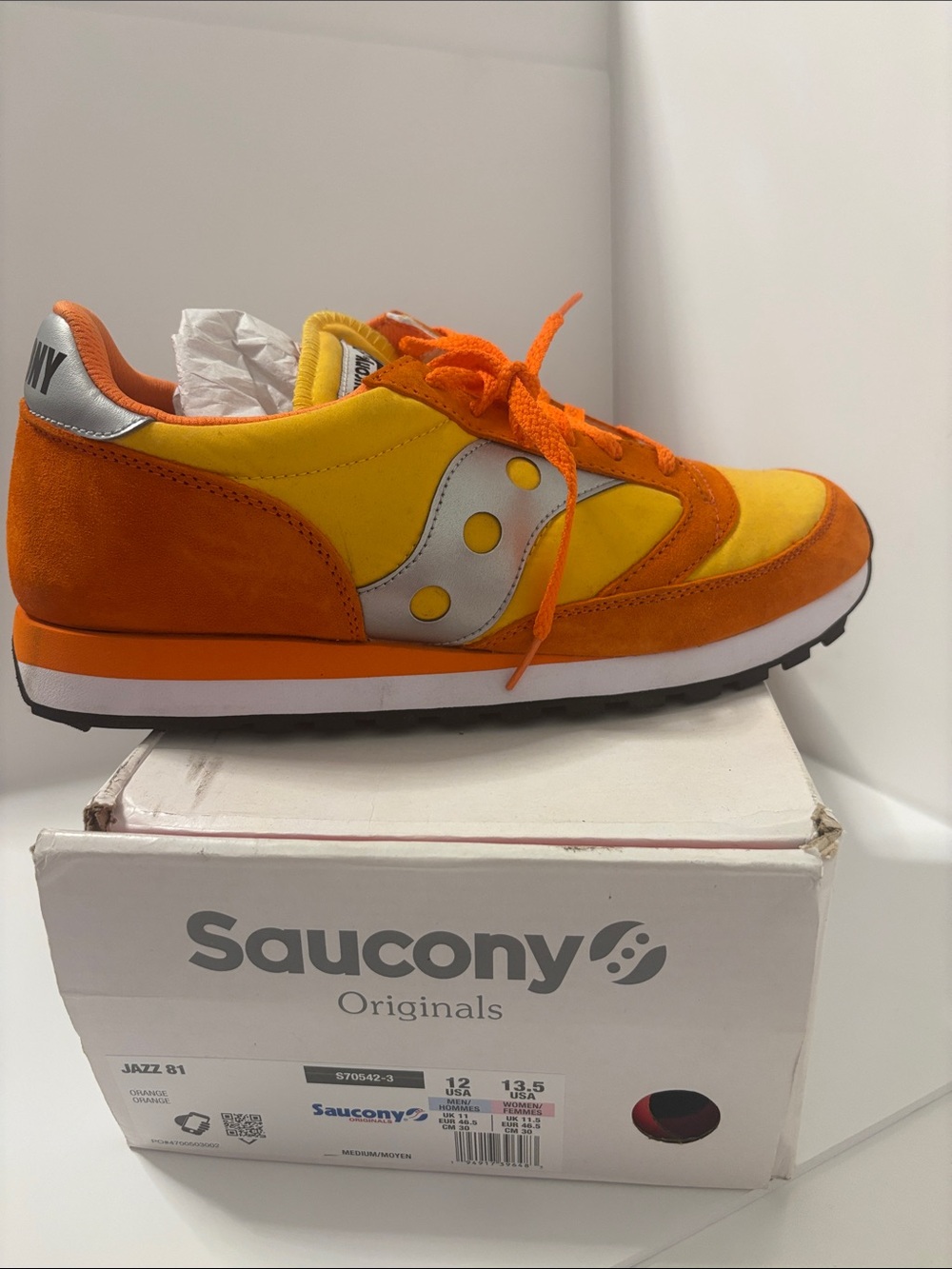 Saucony  Orange and Yellow Jazz Sneaker